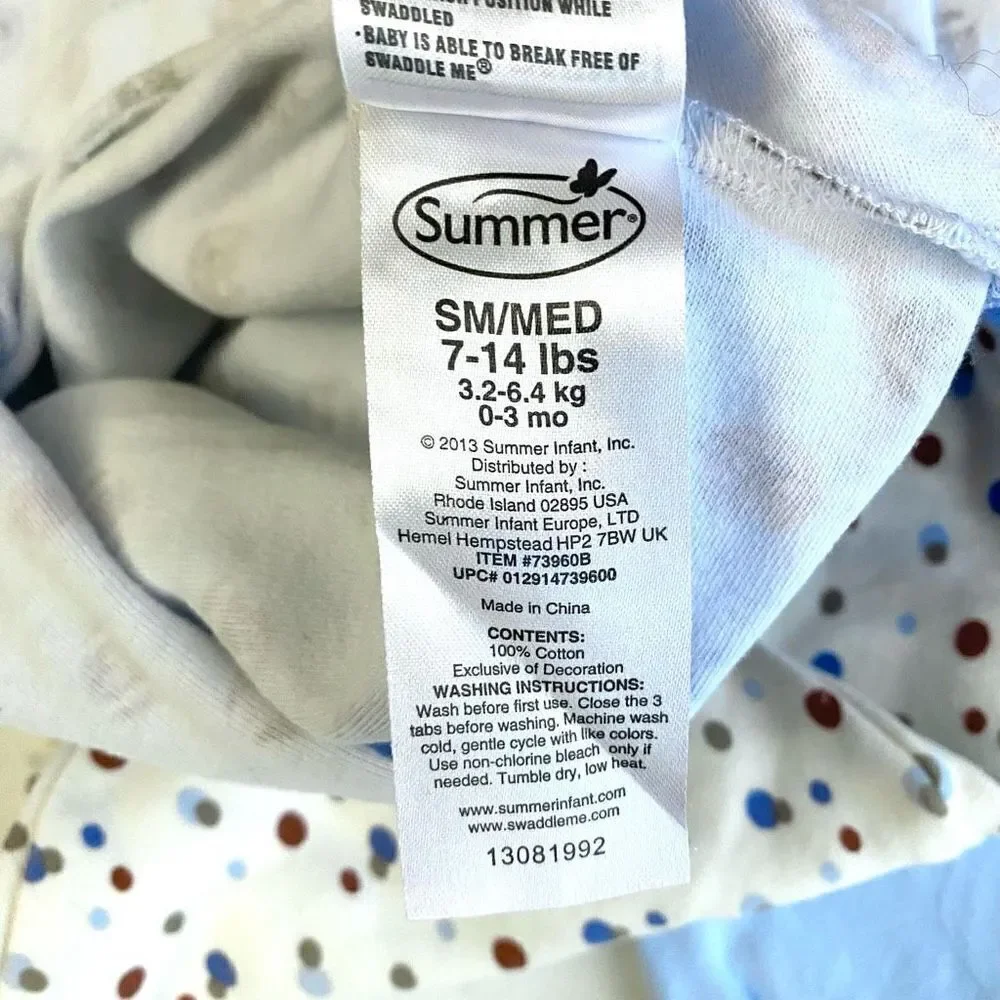 SwaddleMe Summer Infant Bundle Blue Boys Sports Size Small Medium 0-3mo 7-14 lbs
